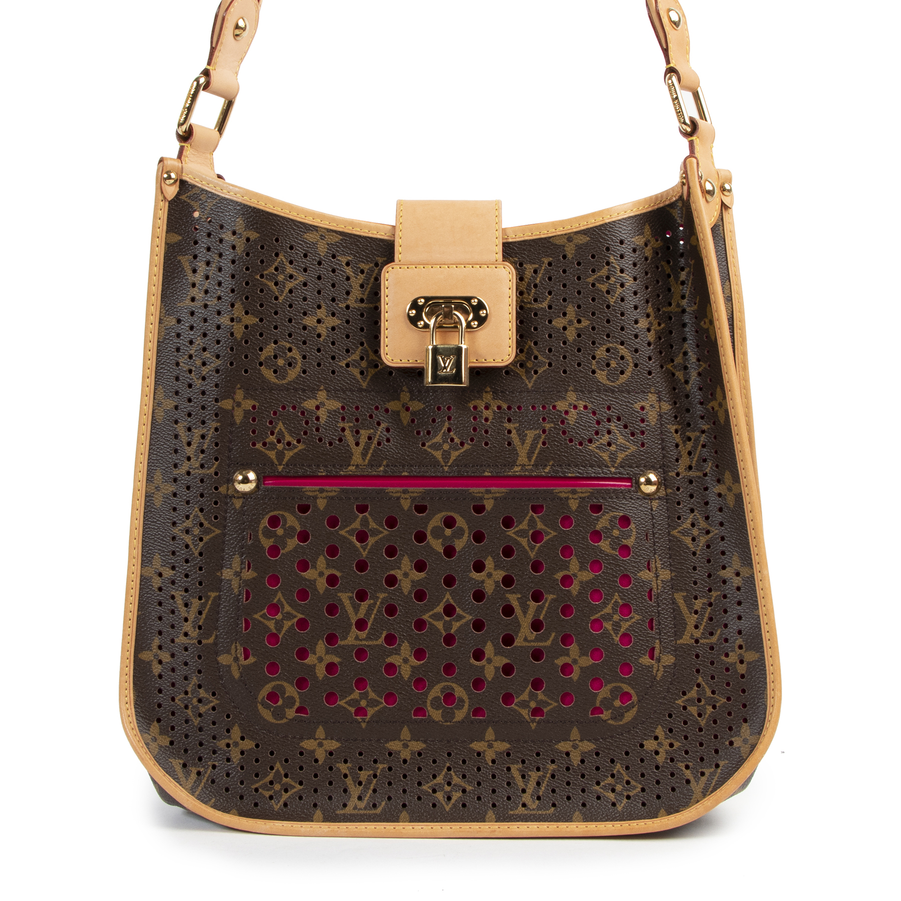 Louis Vuitton Limited Edition Pink Perforated Monogram Canvas Musette