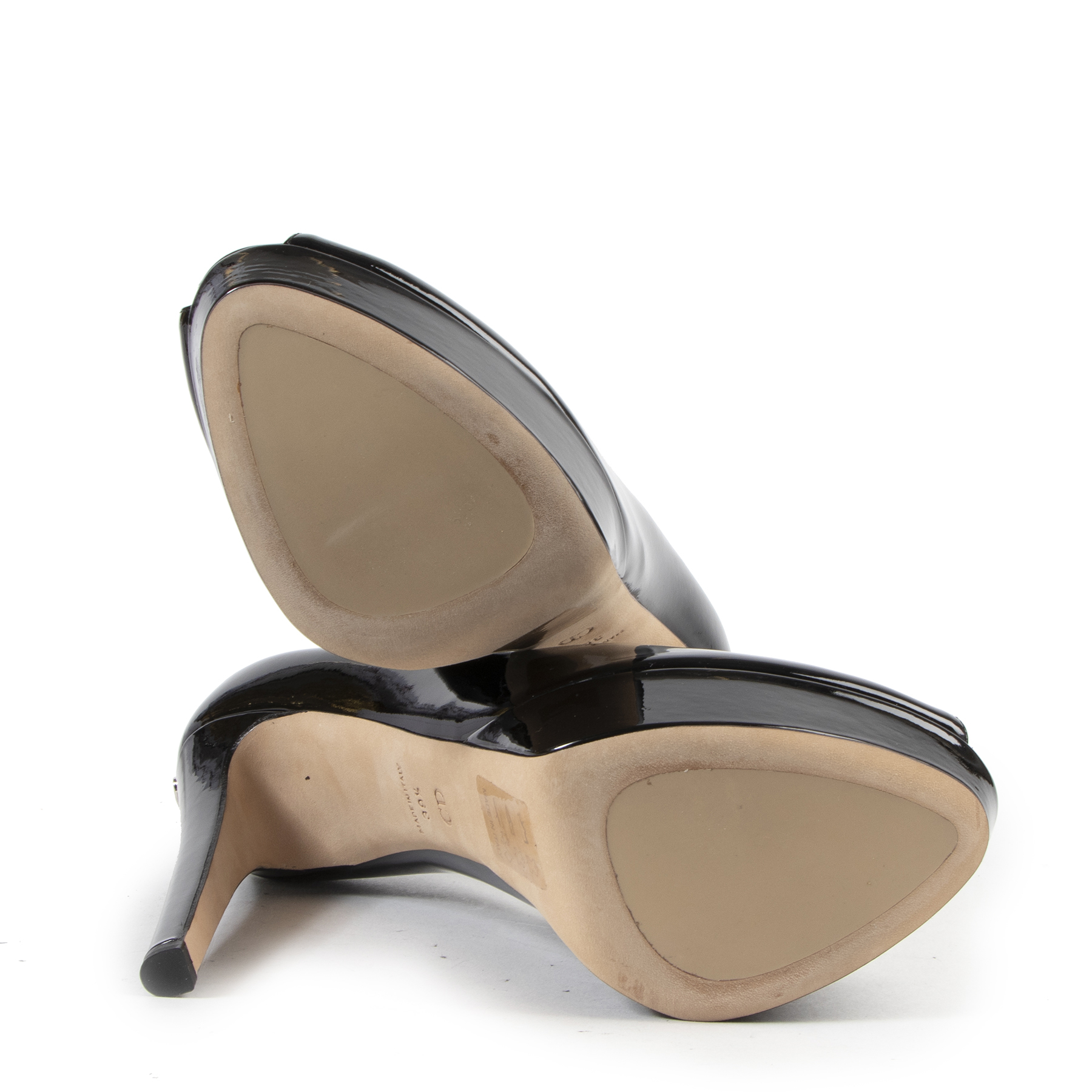 Christian Dior Black Patent Leather Platform Pumps - size
