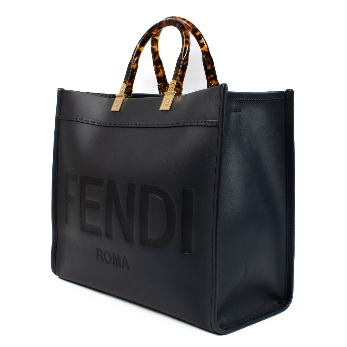 VIP【送料関税込】FENDI navy blue two top handle bag Fendi 2Jours Top Handle Bag Blue in Calfskin, Silver
