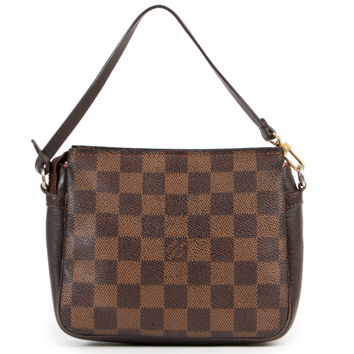 美品 LOUIS VUITTON EBENE TROUSSE PORCH Louis Vuitton Damier Ebene Trousse Pochette ○ Labellov