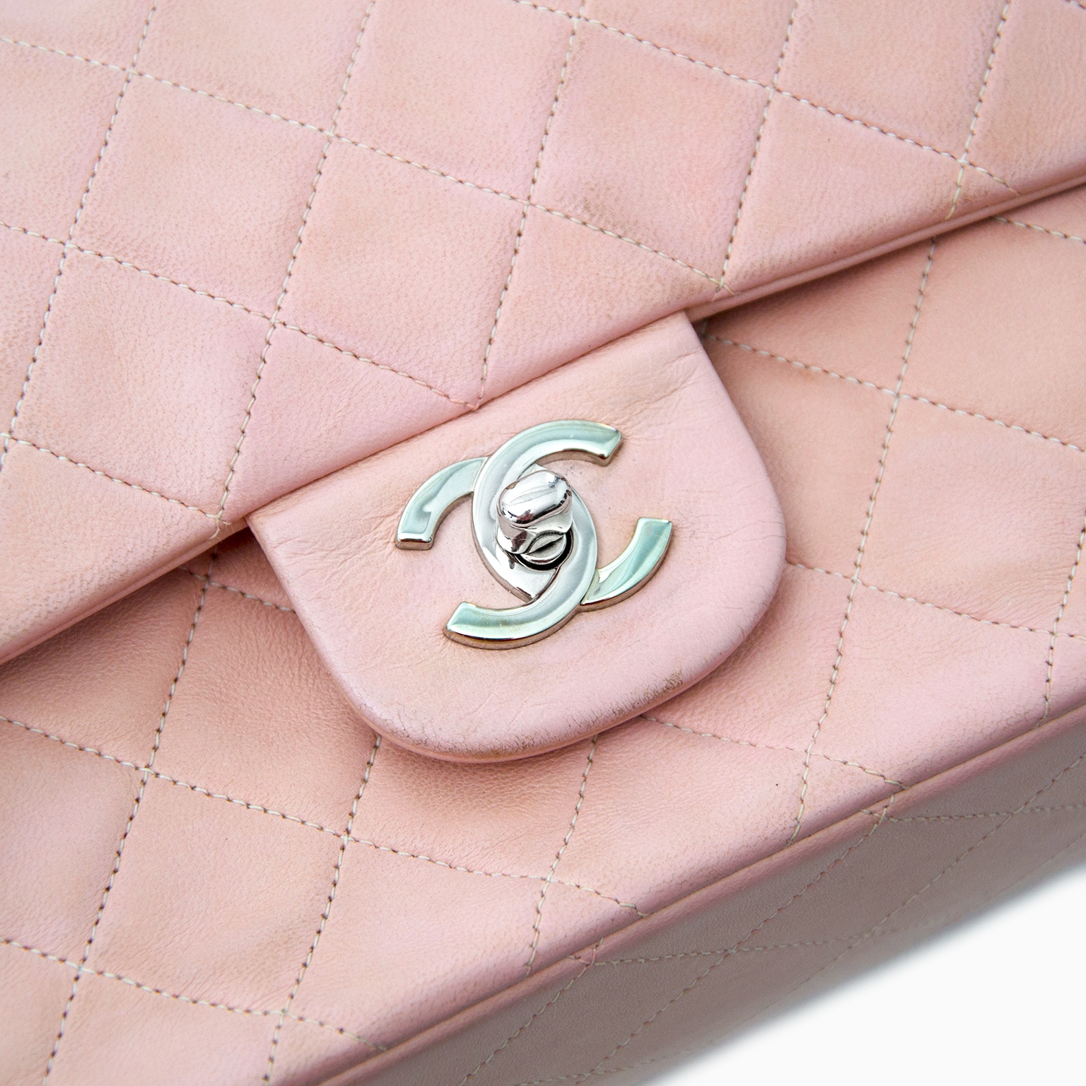 Chanel Pastel Pink Classic Medium Double Flap Bag ○ Labellov
