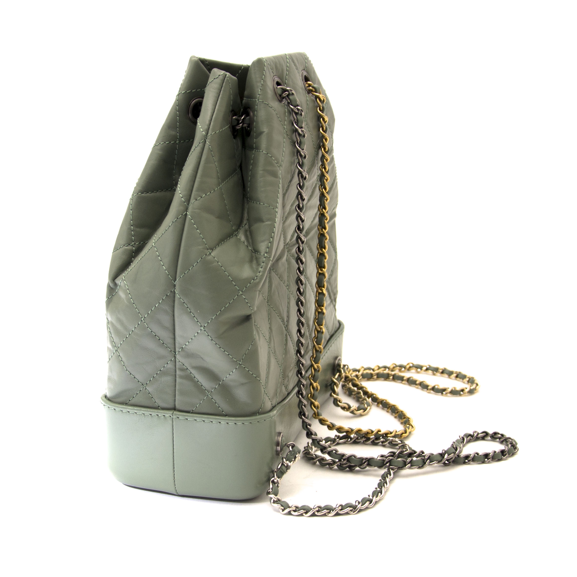 chanel green backpack