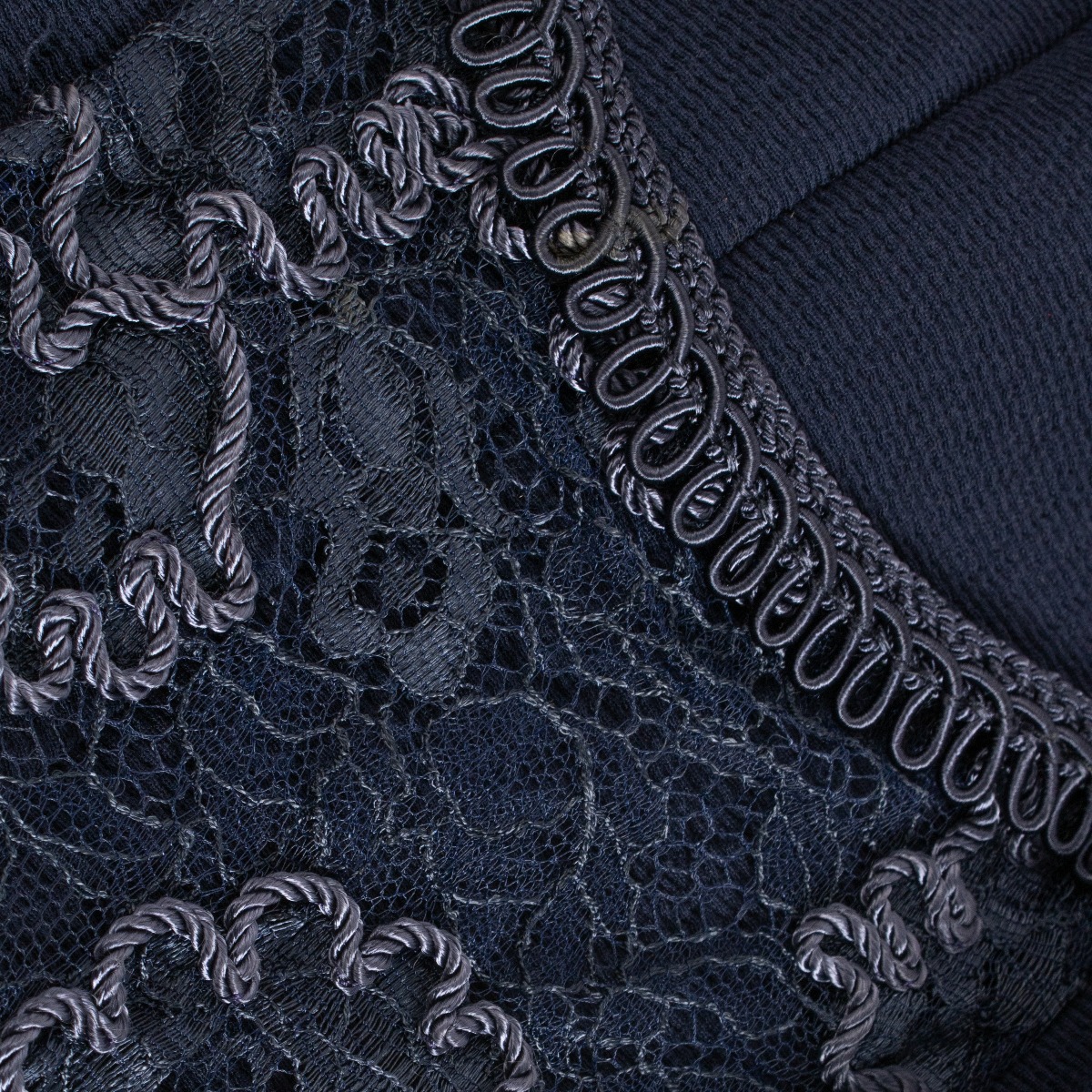 Chanel Collection 27 Blue Embroidered Jacket/Top Set - Size