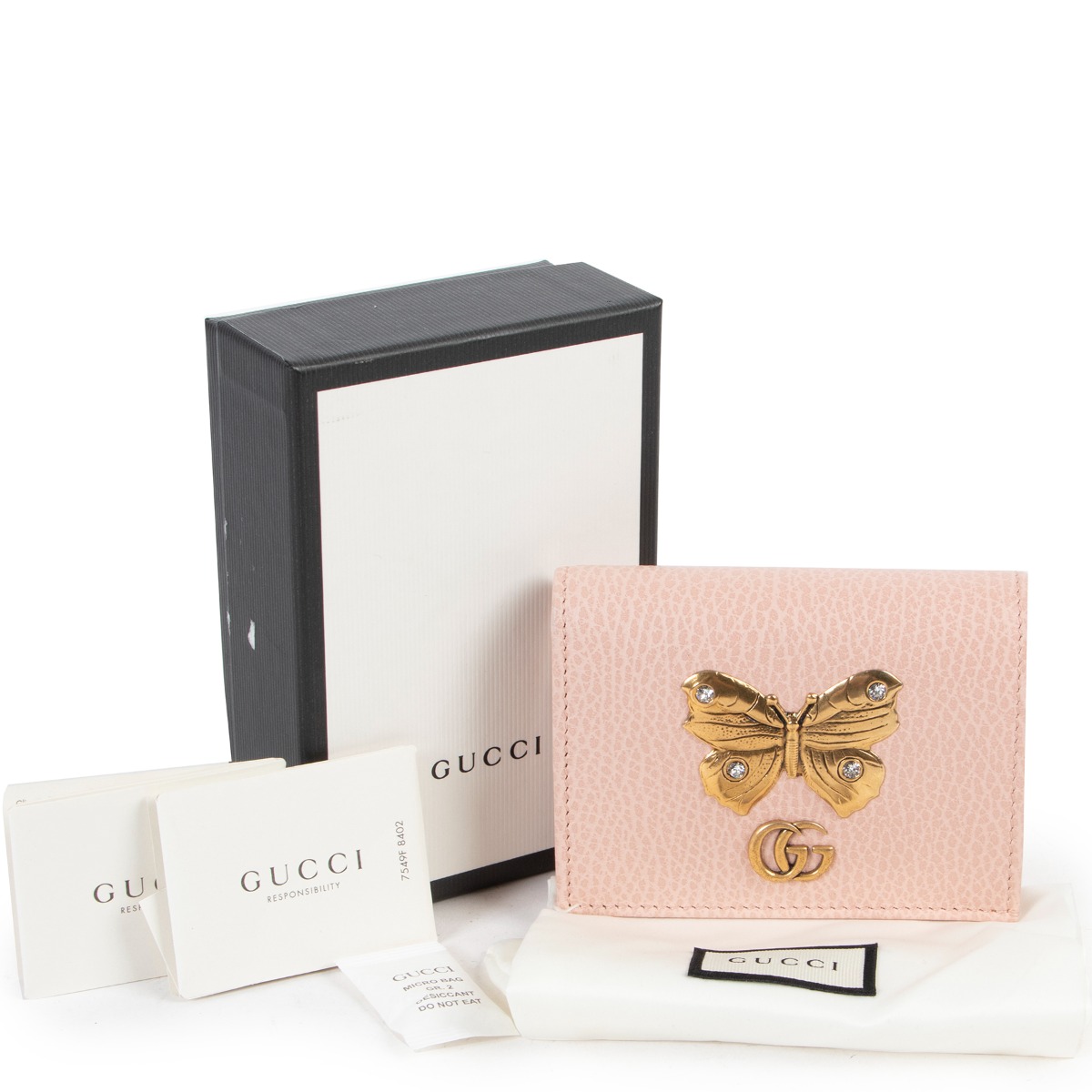 Gucci Pink Butterfly Card Case Wallet ○ Labellov ○ Buy and Sell