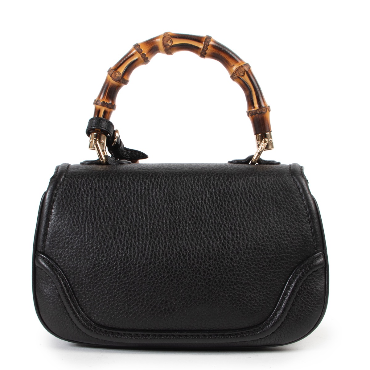 Gucci Black Leather Bamboo Top Handle Bag ○ Labellov ○ Buy