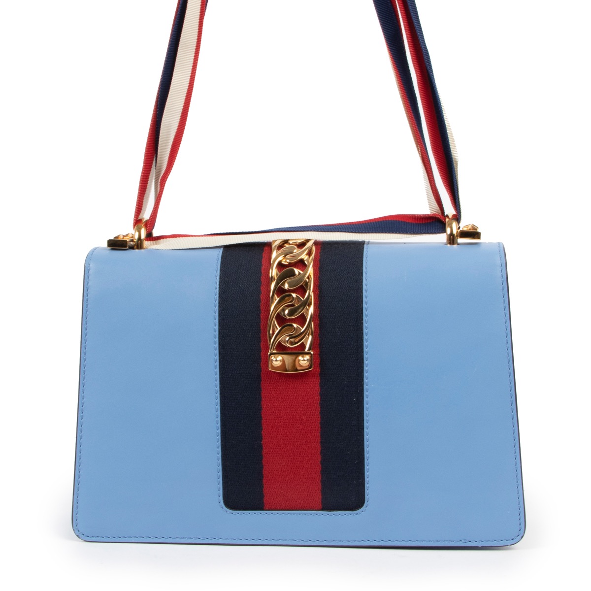 Gucci Light Blue Sylvie Shoulder Bag ○ Labellov ○ Buy and