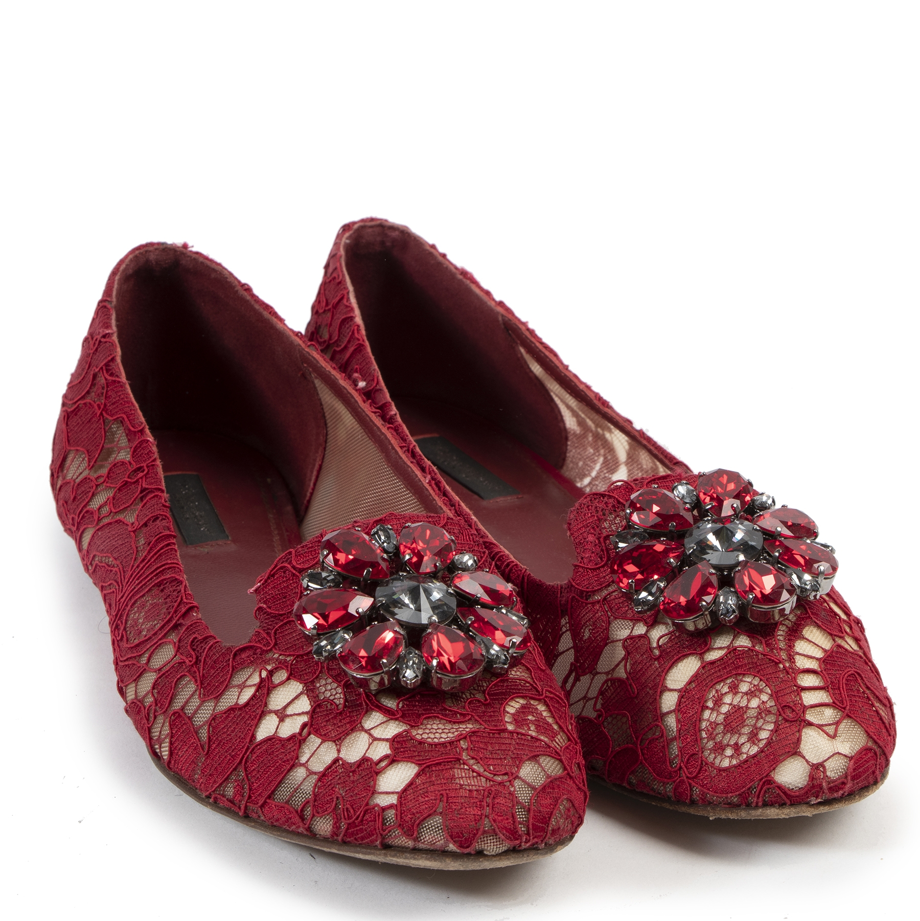 【関税＆送料込み】Dolce & Gabbana Red Flats 2029_d_g_red_lace_ballerinas_1.jpg