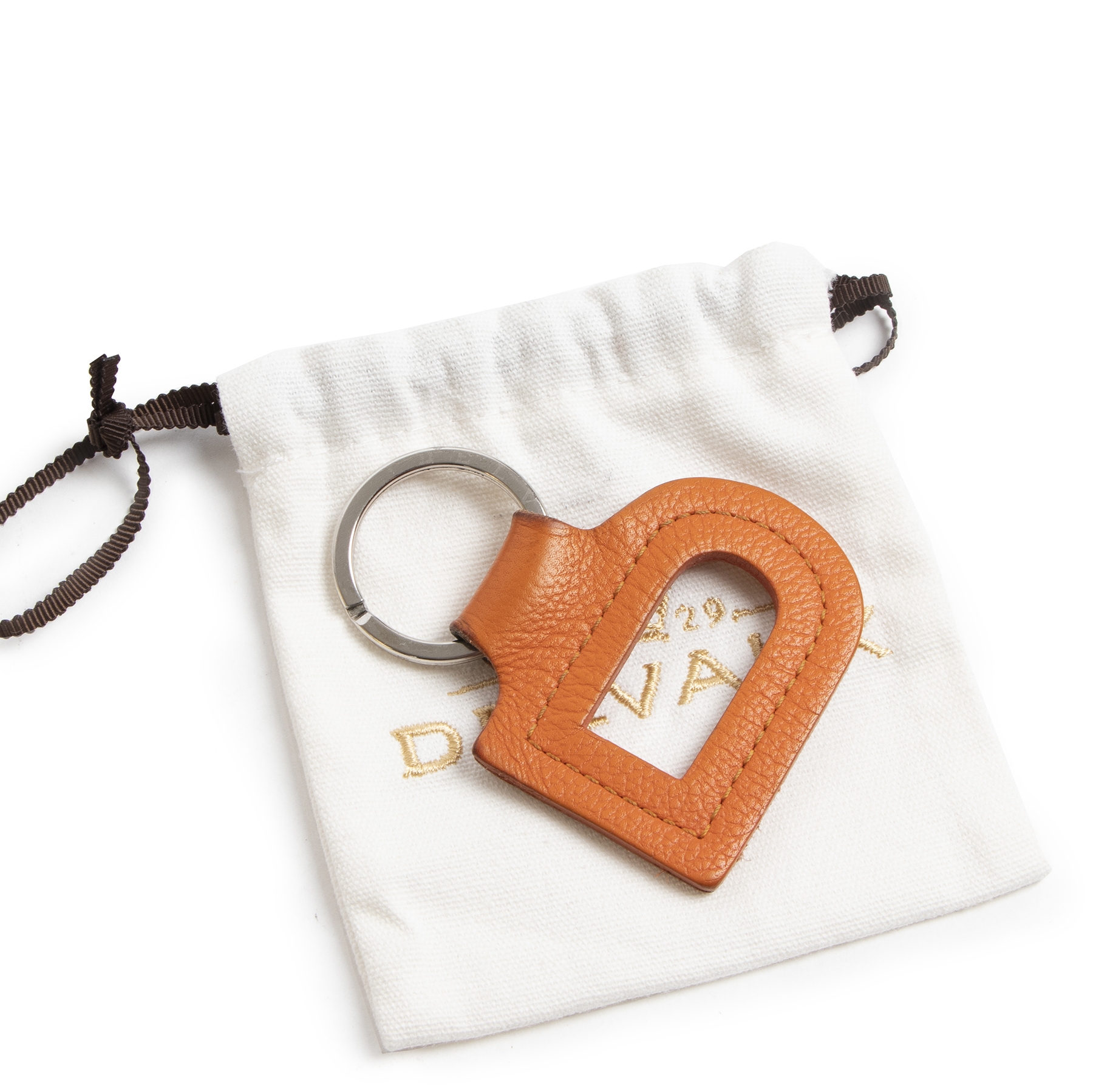 Delvaux Orange Leather D Keychain ○ Labellov ○ Buy and