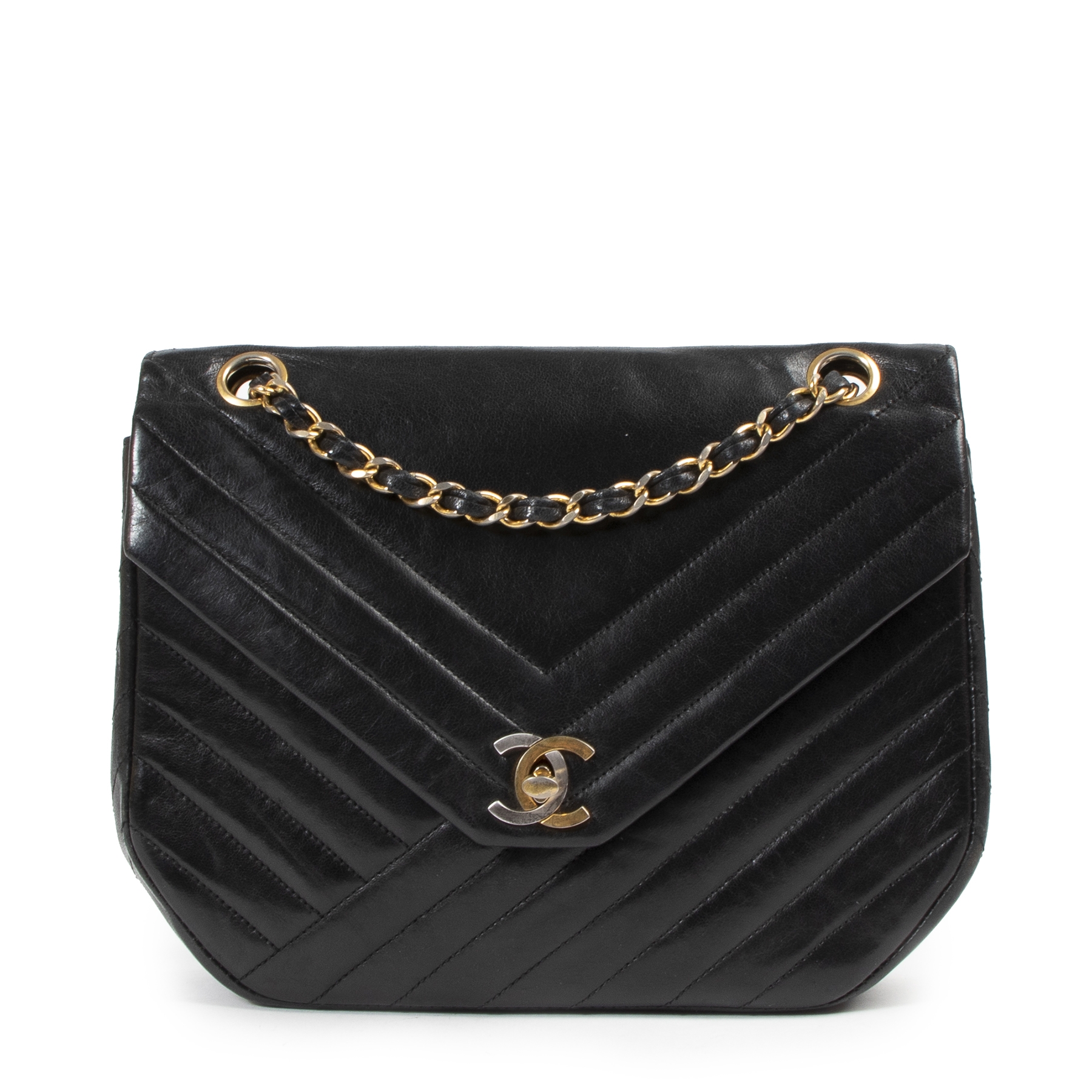 Chanel Vintage Black Jumbo Classic Flap Bag 24k GHW Lambskin