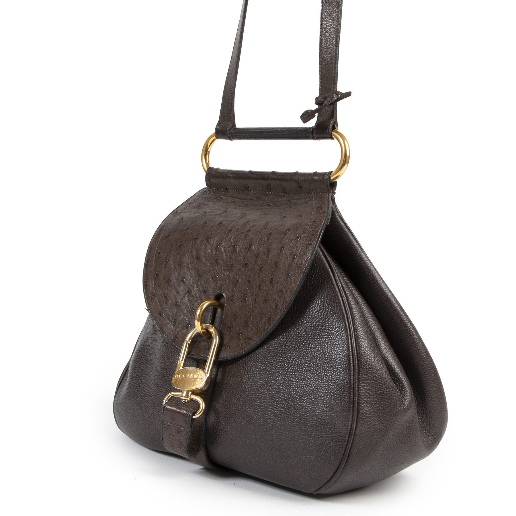 Delvaux Madame Shoulder Bag Leather with Ostrich Leg PM at 1stDibs