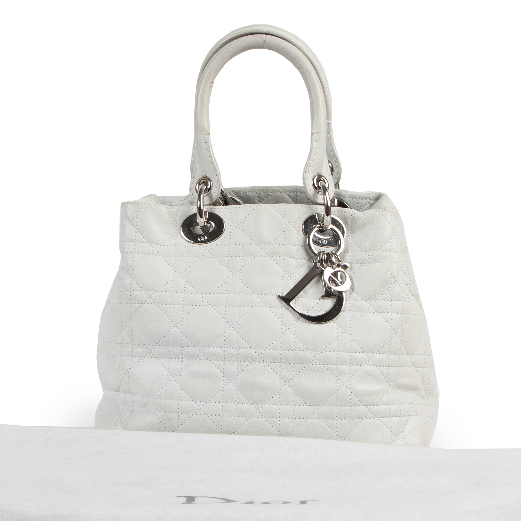 Lady dior bag clearance white