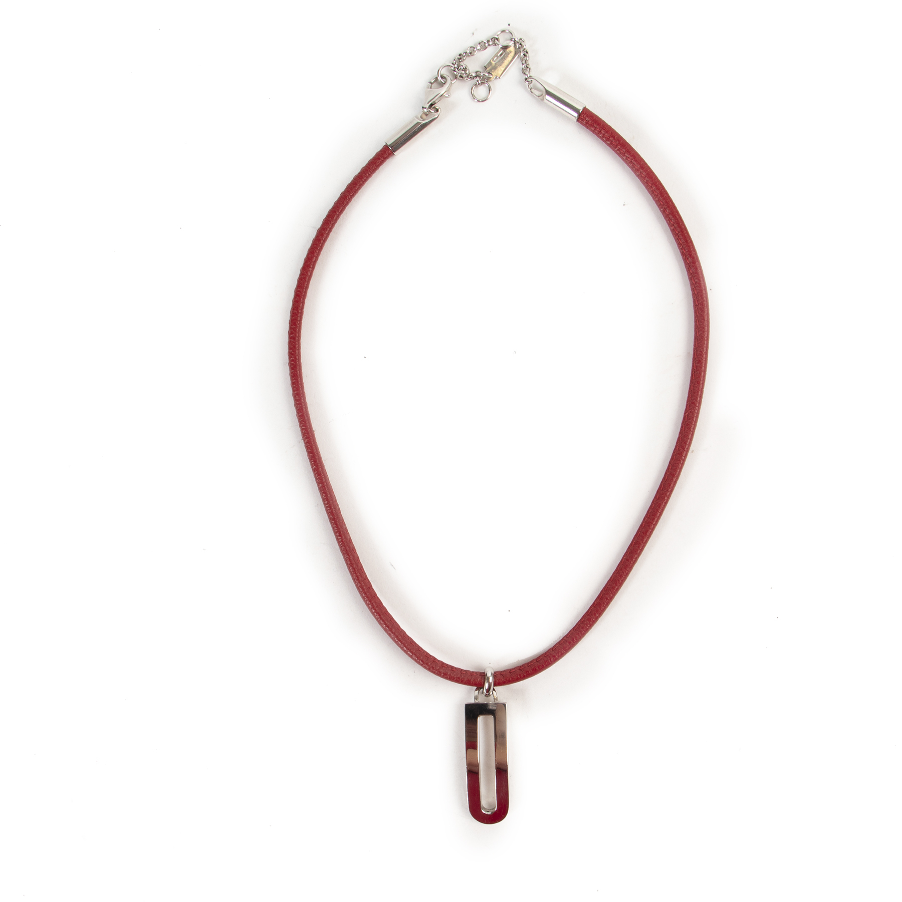 Red sales leather necklace