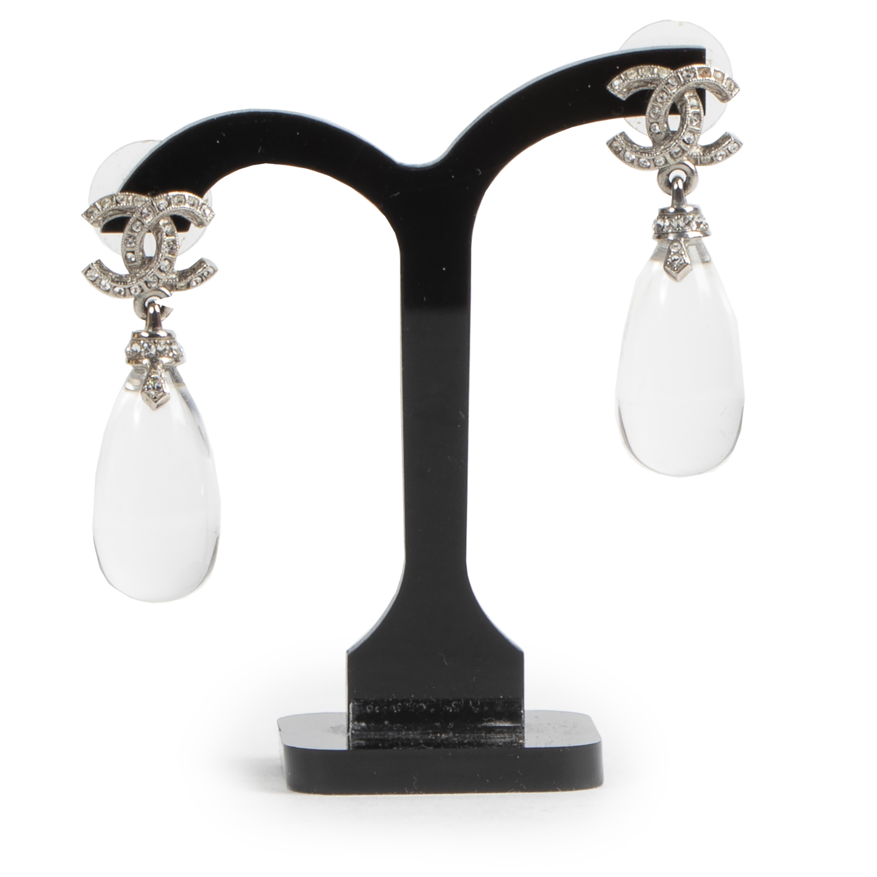 Chanel CC Crystal Drop Earrings – GlamHub