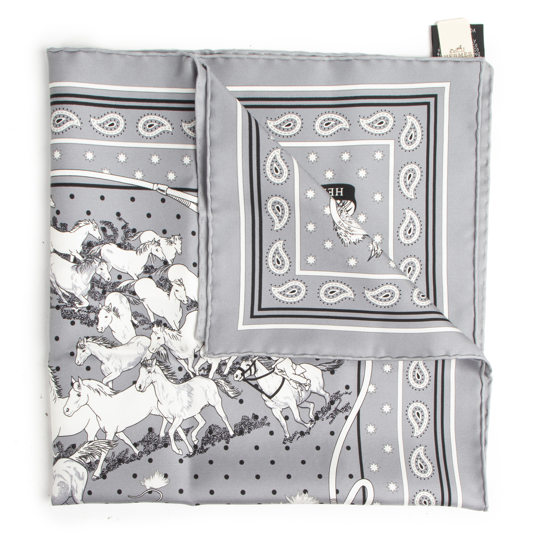 Hermès Les Mustangs Bandana Silk Carré ○ Labellov ○ Buy