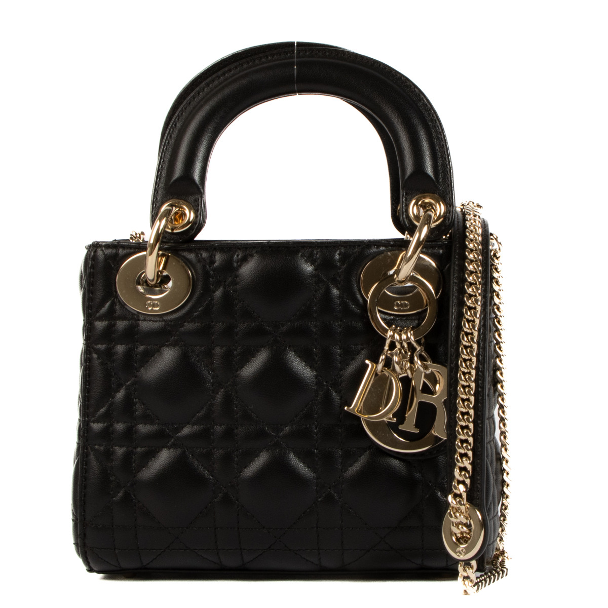 Dior ブラック キルティング ハンドバッグ　レディディオールミニ DIOR | レディディオール |ウィメンズレザーグッツ｜ディオール