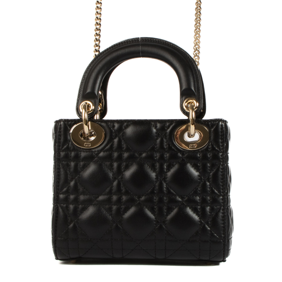 【出会えた一点物】DIOR レディディオールミニ 2099_dior_black_leather_lady_d