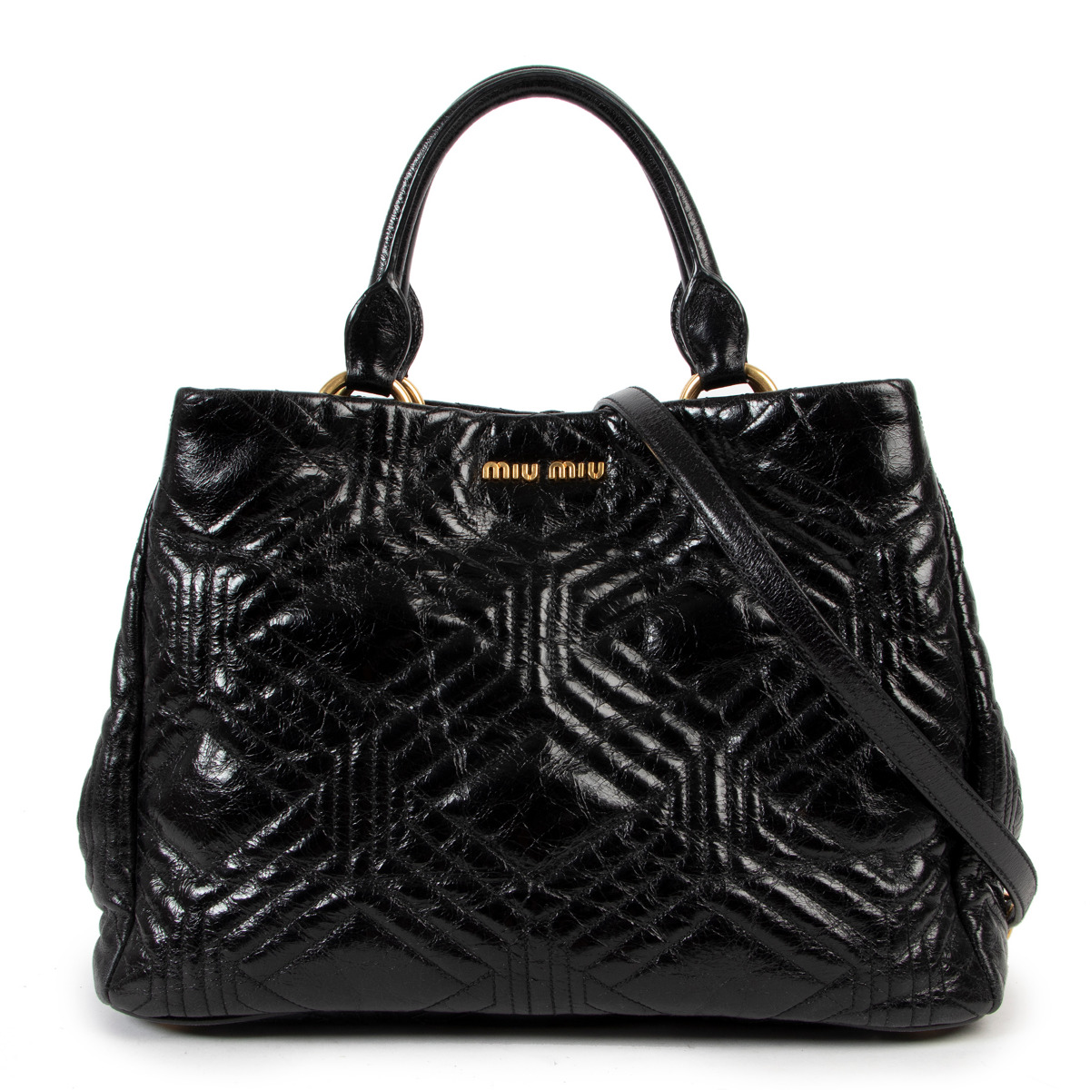 セール 国内 Miu Miu Vitello Buy ○ Labellov ○ Bag Shoulder Trapu Shine バッグ