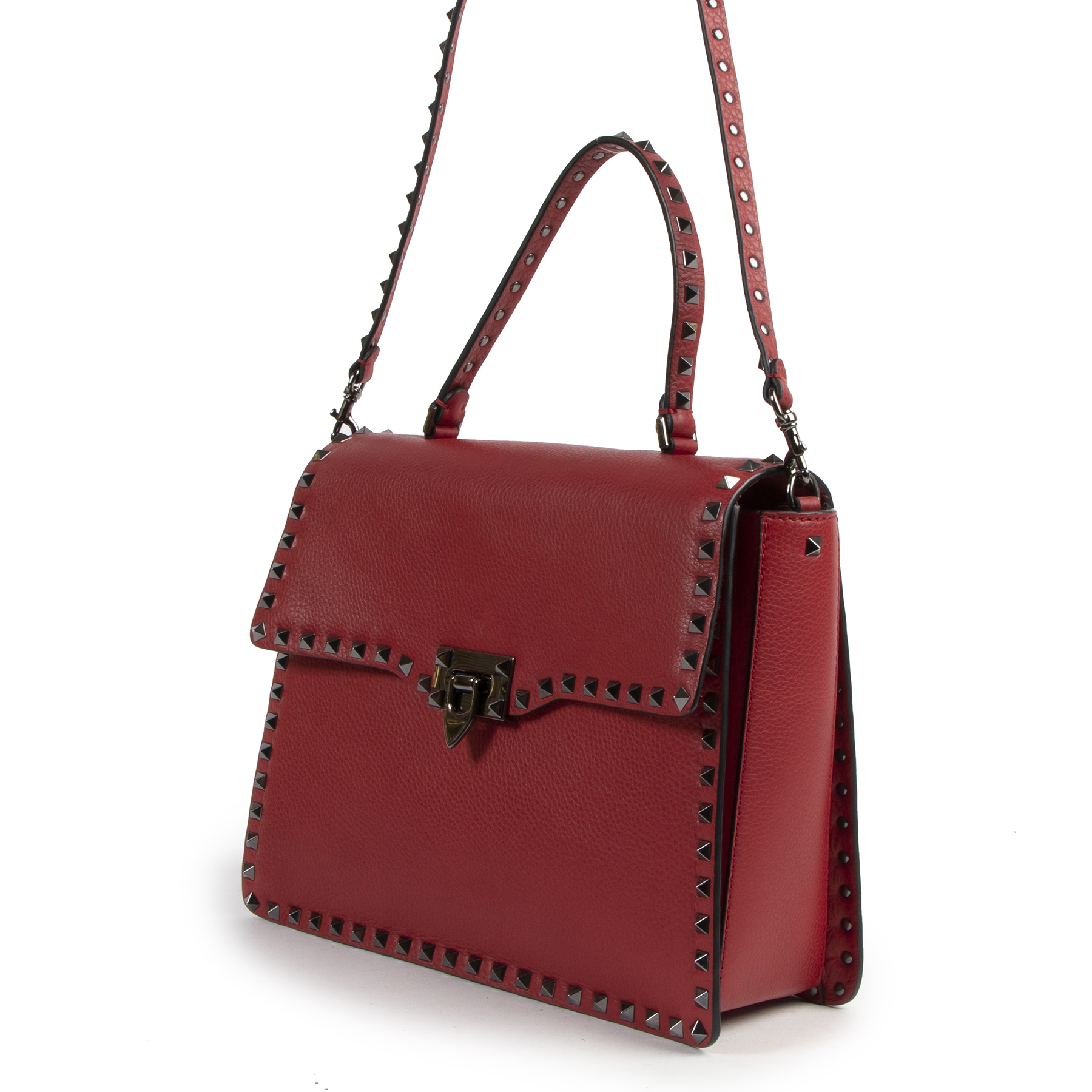 Valentino Valentino Logo Leather Shoulder Bag Red P13950 – NUIR