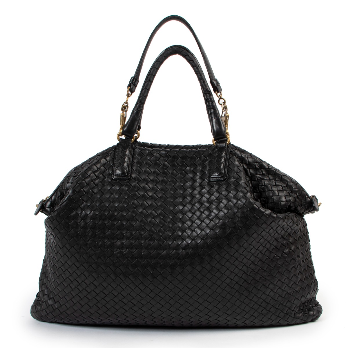 Bottega Veneta Black Intrecciato Convertible Bag ○ Labellov
