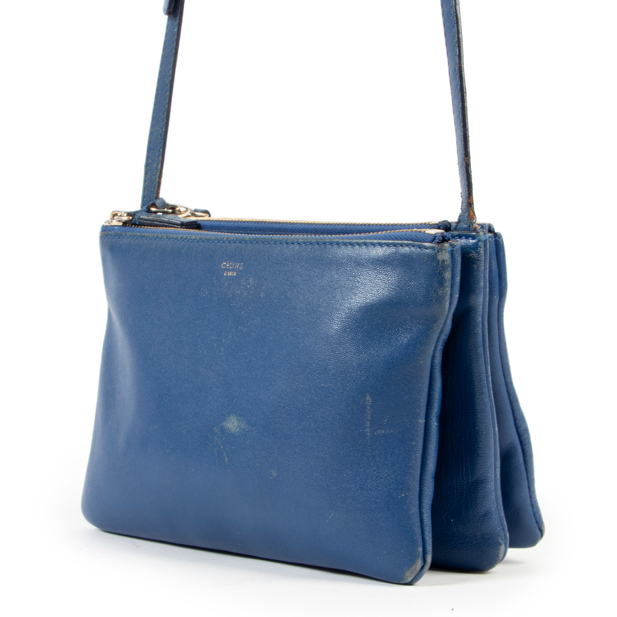 Celine Blue Trio Crossbody Bag Labellov Buy and Sell
