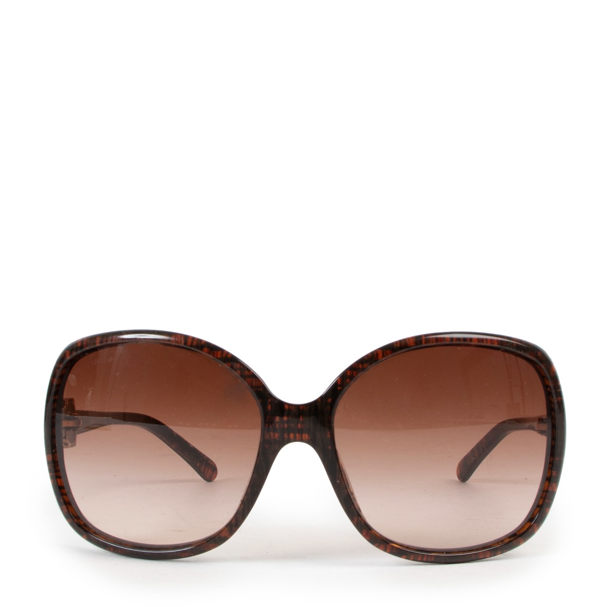 Sold at Auction: Chanel Brown Mosaic CC Rectangle Sunglasses