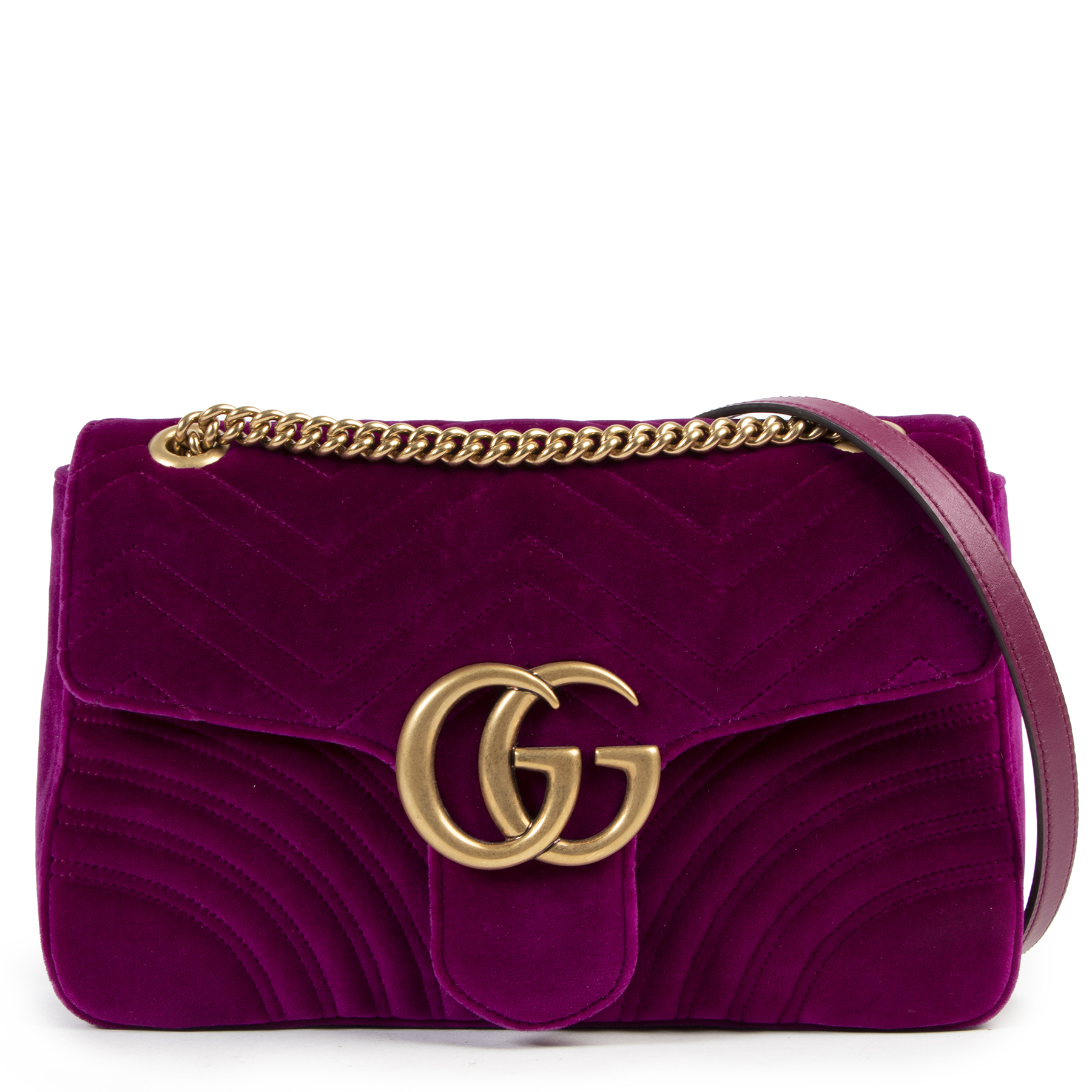 Gucci GG Purple Marmont Velvet Matelasse Bag (RZX) 144010008051