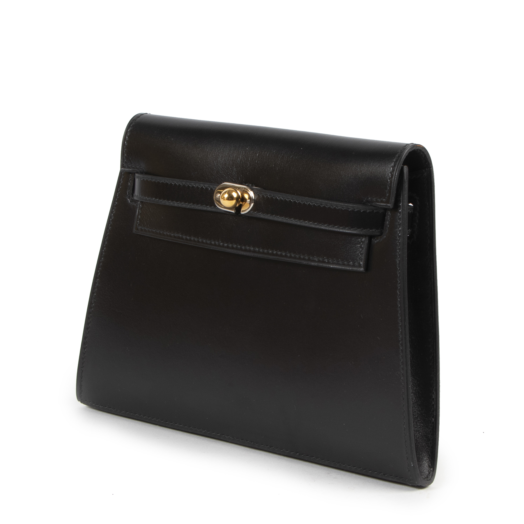 Hermes Bag Gije Pm Black Clutch Second Vintage Ladies Box Calf