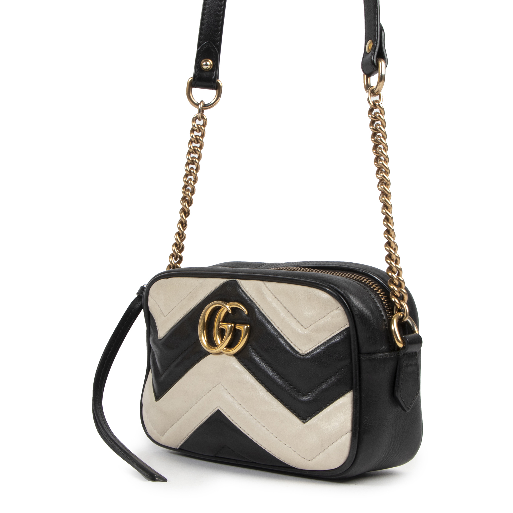 Gucci marmont deals black and white