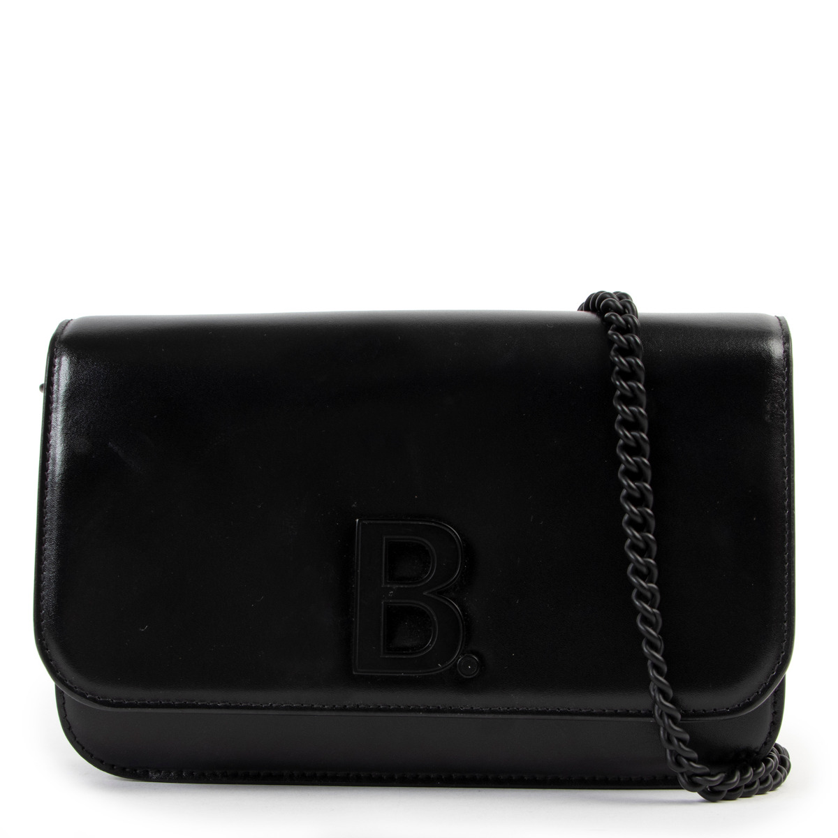 Balenciaga Black B Wallet on Chain Crossbody ○ Labellov