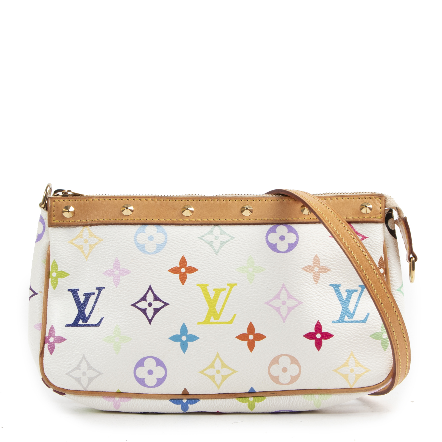 LOUIS VUITTON WHITE MULTICOLOUR MONOGRAM POCHETTE BY TAKASHI