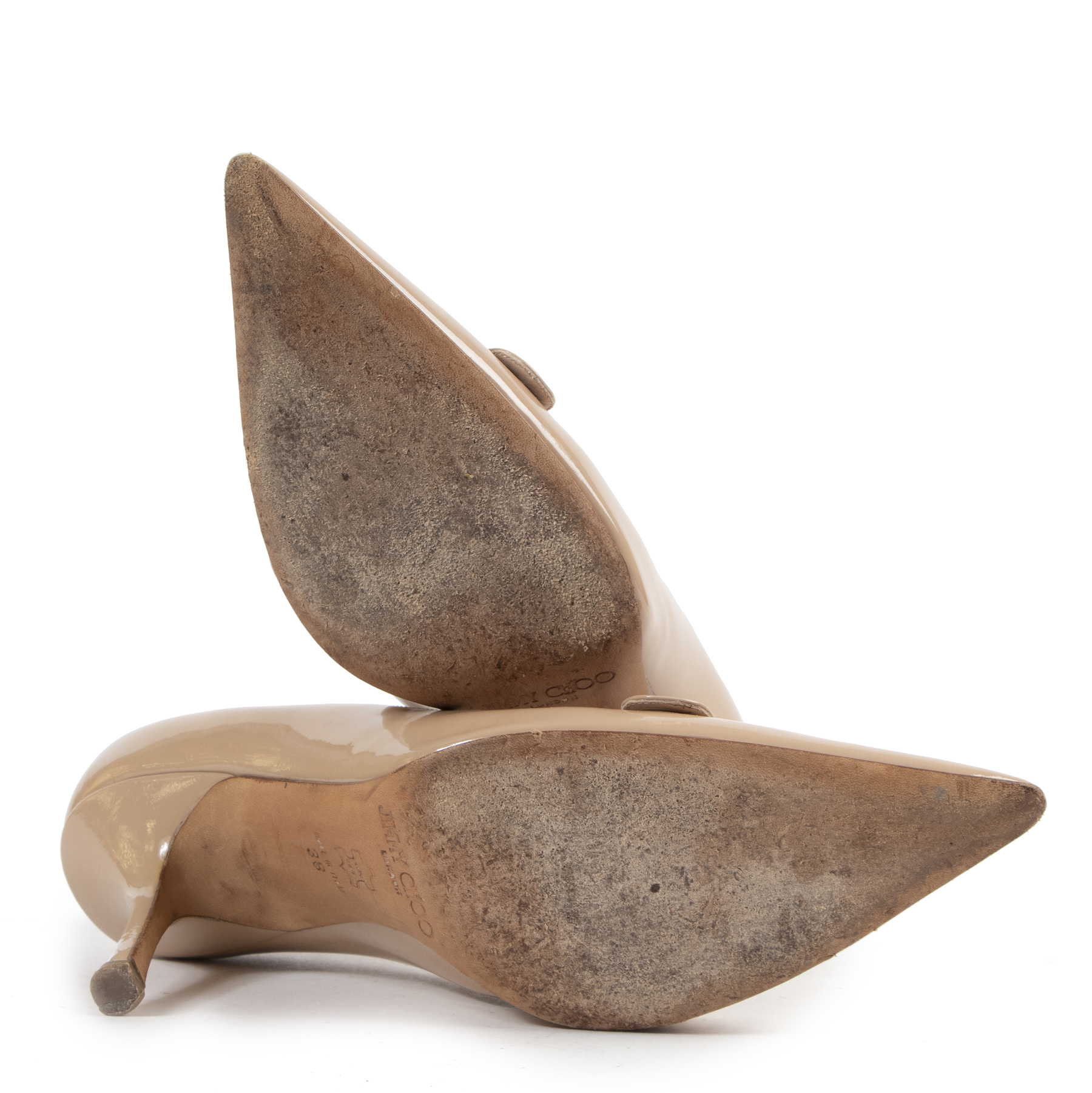 Jimmy Choo Nude Patent Leather Pumps - Size 38 ○ Labellov ○ Buy