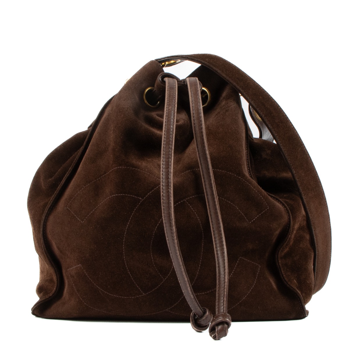 Chanel Brown Suede Drawstring Bucket Bag Labellov Buy and Sell Authentic Luxury