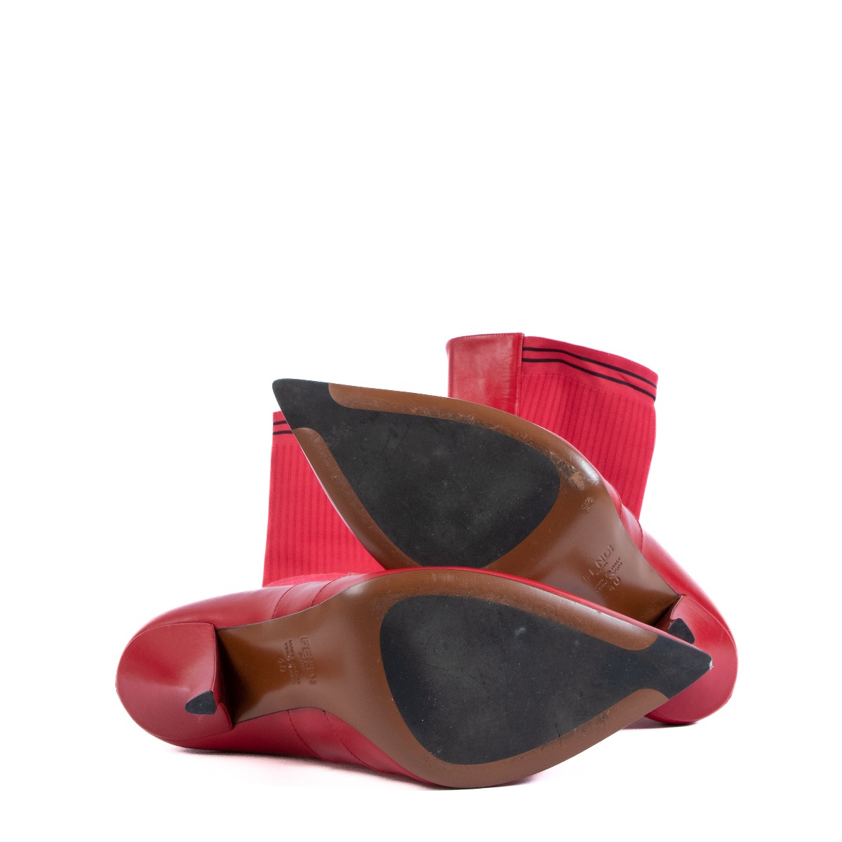 Fendi Rockoko Red Stretch Thigh High Boots Size 40 Labellov Buy and Sell Authentic Luxury
