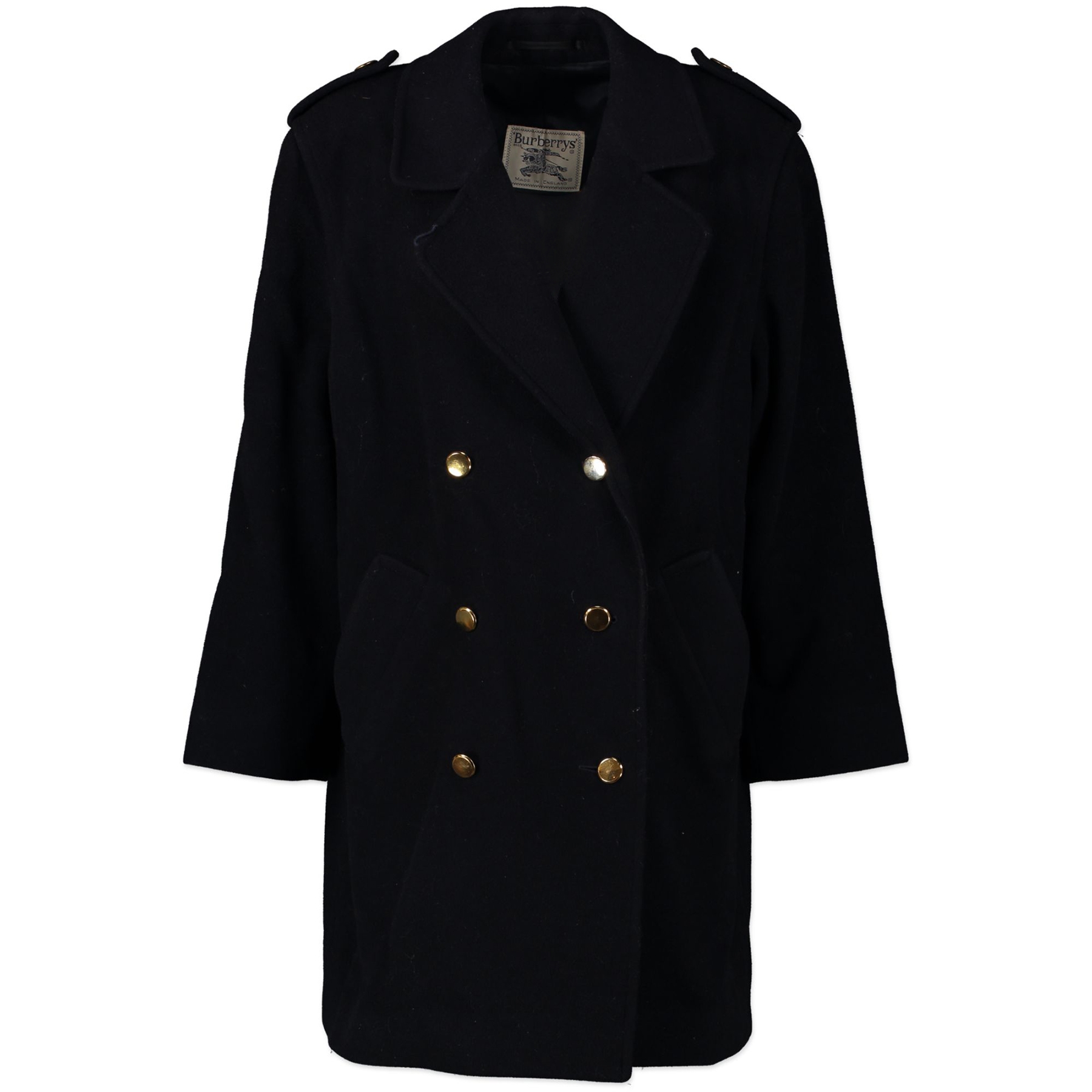 Burberry navy wool coat shop