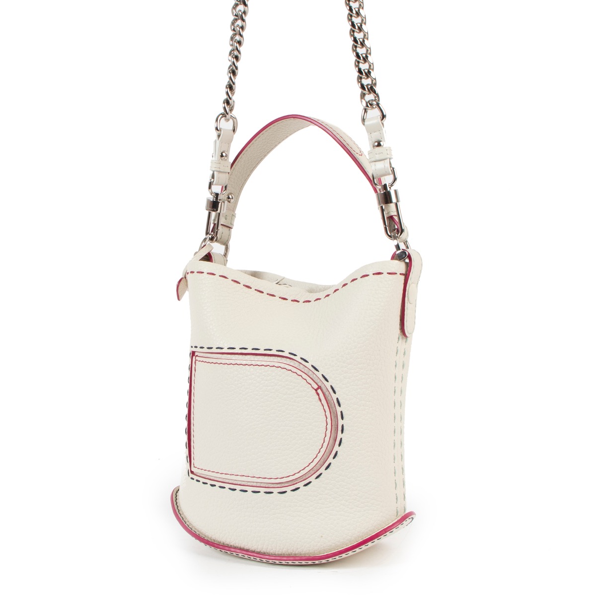 Delvaux Cream Taurillon Soft Pin Mini Bucket Shoulder Bag Delvaux Cream Taurillon Soft Pin Mini Bucket Shoulder Bag