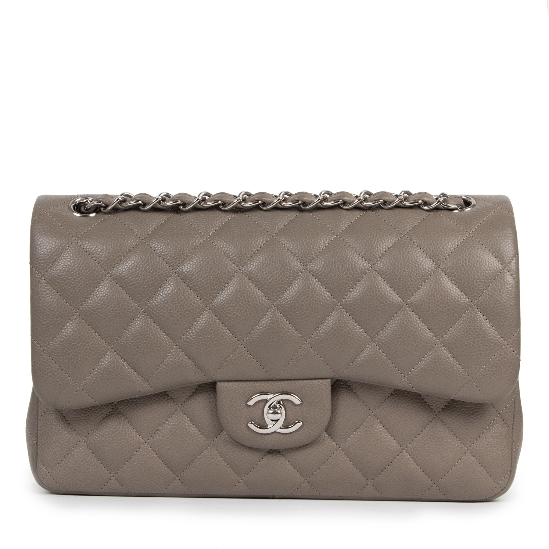Chanel on sale taupe bag