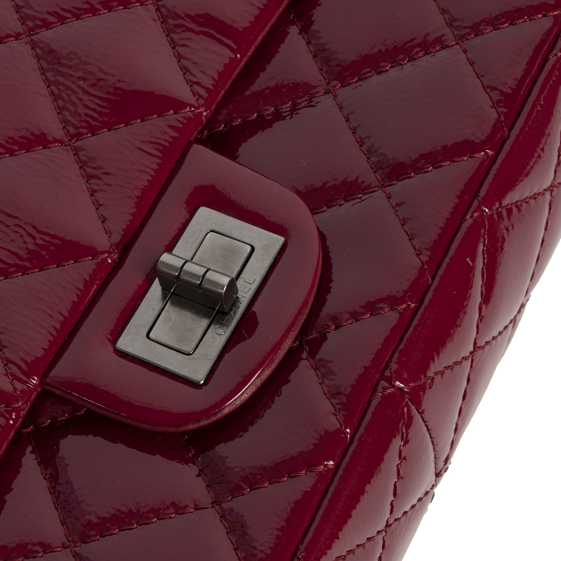 Chanel 2.55 Reissue Double Flap Cranberry Patent Leather Shoulder
