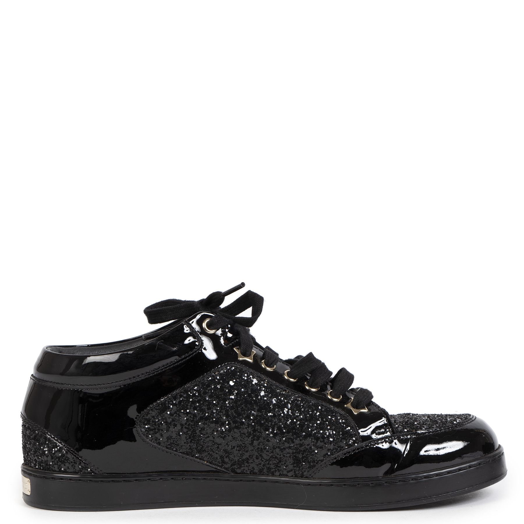 Jimmy Choo Miami Patent Leather Glitter Sneakers Size 39 5 Labellov Buy and Sell Authentic Luxury