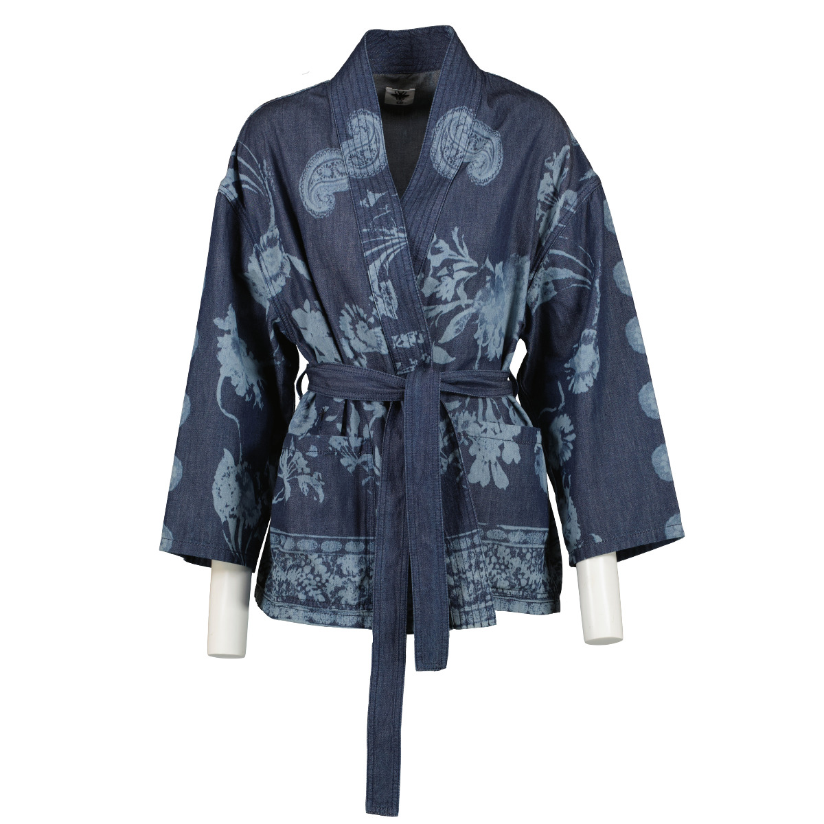 【関税&送料込】Dior Belted Kimono Jacket Christian Dior Denim Belted Palto Kimono Jacket - FR38