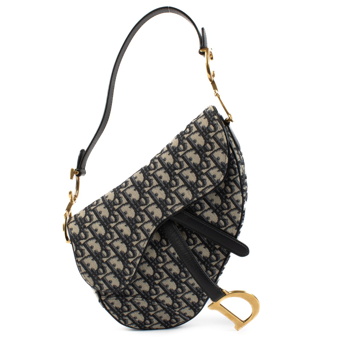 Christian Dior Blue Oblique Jacquard Saddle Bag ○ Labellov ○ Buy