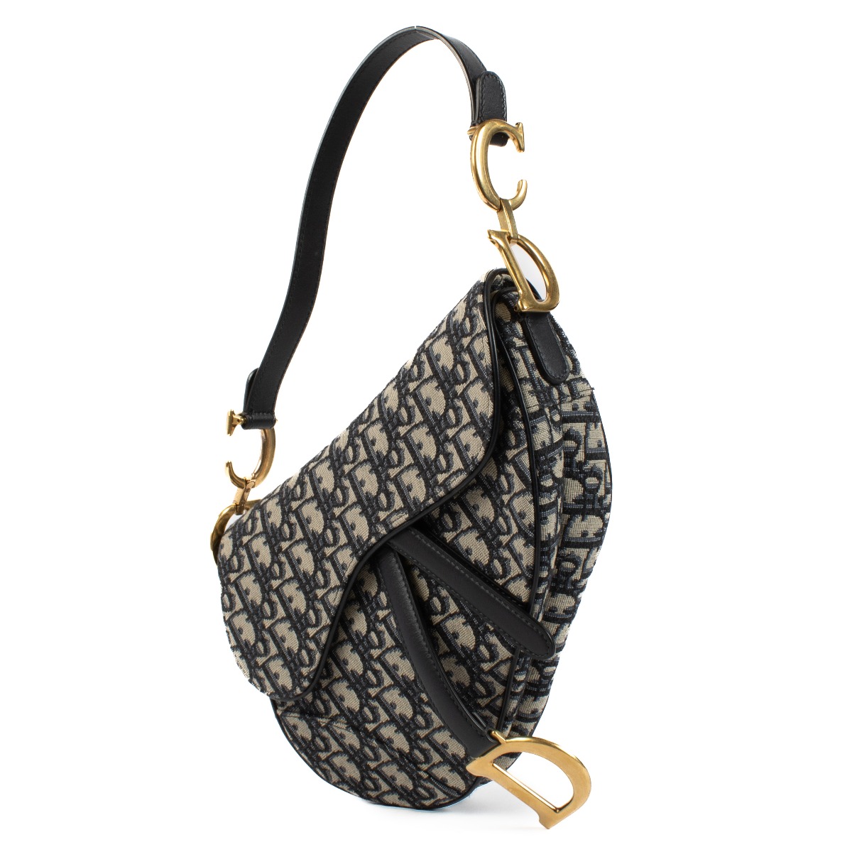 【ヴィンテージ】Rank:S☆Dior BLUE Oblique サドルバッグ 46135 ヴィンテージ】Rank:S☆Dior BLUE Oblique サドルバッグ 46135