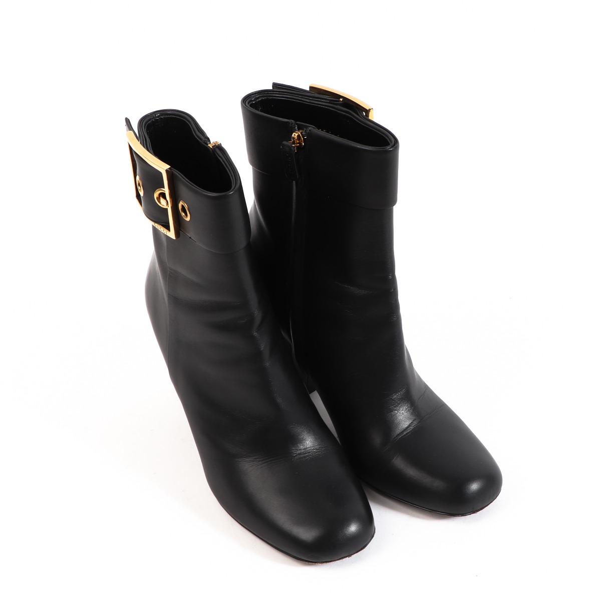 GUCCI★素敵！KESHA MAPLE SUEDE LEATHER LOGO BUCKLE BOOTS Gucci Black Leather Kesha Tall Boots Size 9.5/40 | Yoogi's