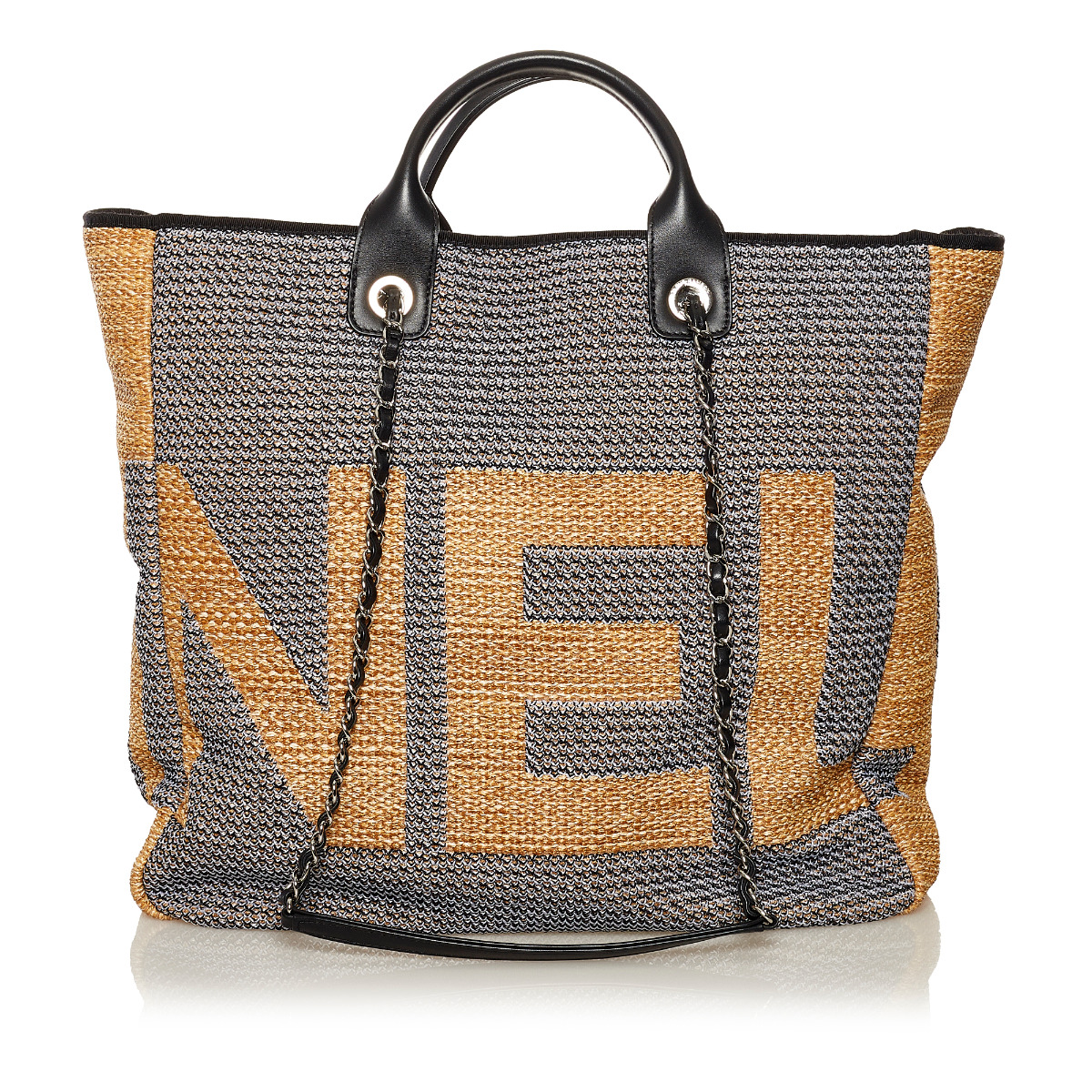 Chanel Deauville Woven Large Shopping Tote Bag ○ Labellov ○ Buy