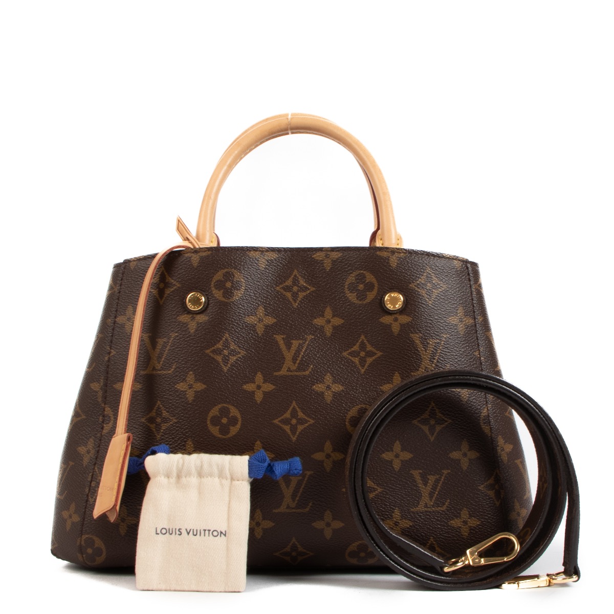 女性が喜ぶ♪ BB Montaigne Vuitton Louis Monogram Labellov ○ Canvas ショルダーバッグ