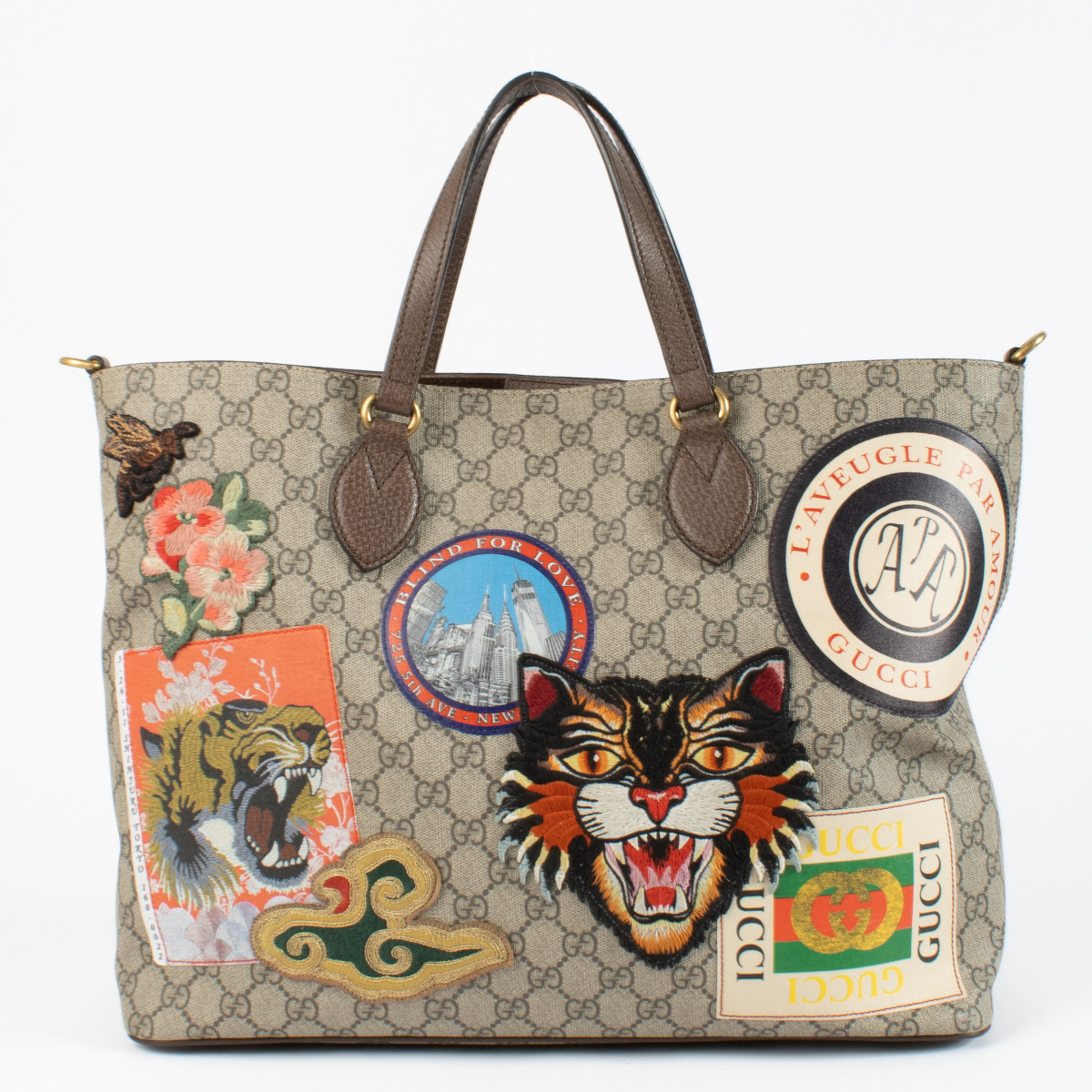 Gucci GG Supreme Tote Stickers ○ Labellov ○ Buy and Sell