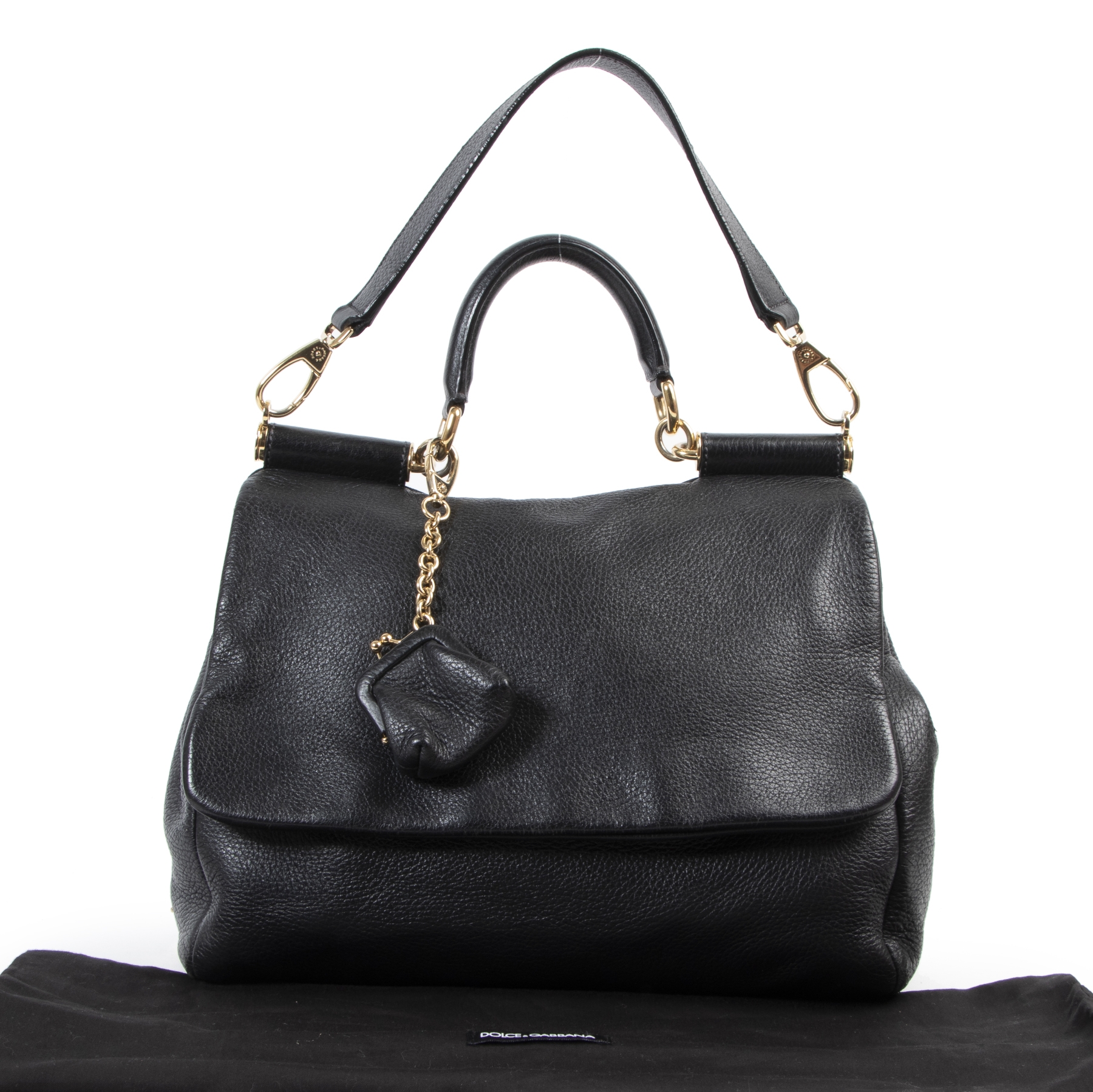 【超ポイントバック祭】 & Dolce Gabbana Labellov ○ Bag Shoulder Leather Black バッグ