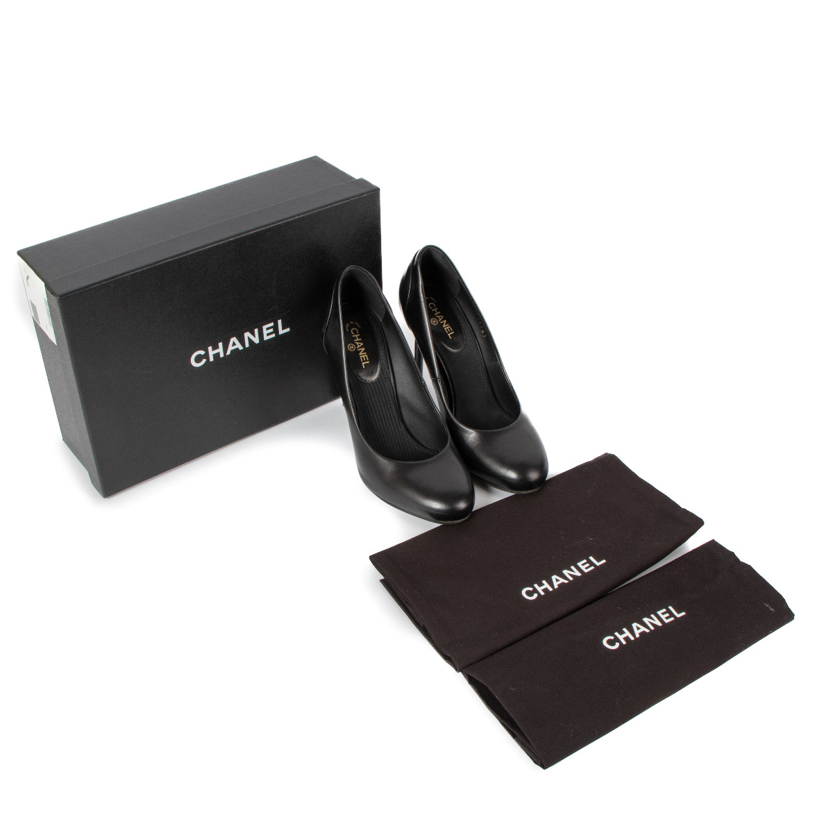 Chanel Black Stiletto CC Heels - size 39 ○ Labellov ○ Buy
