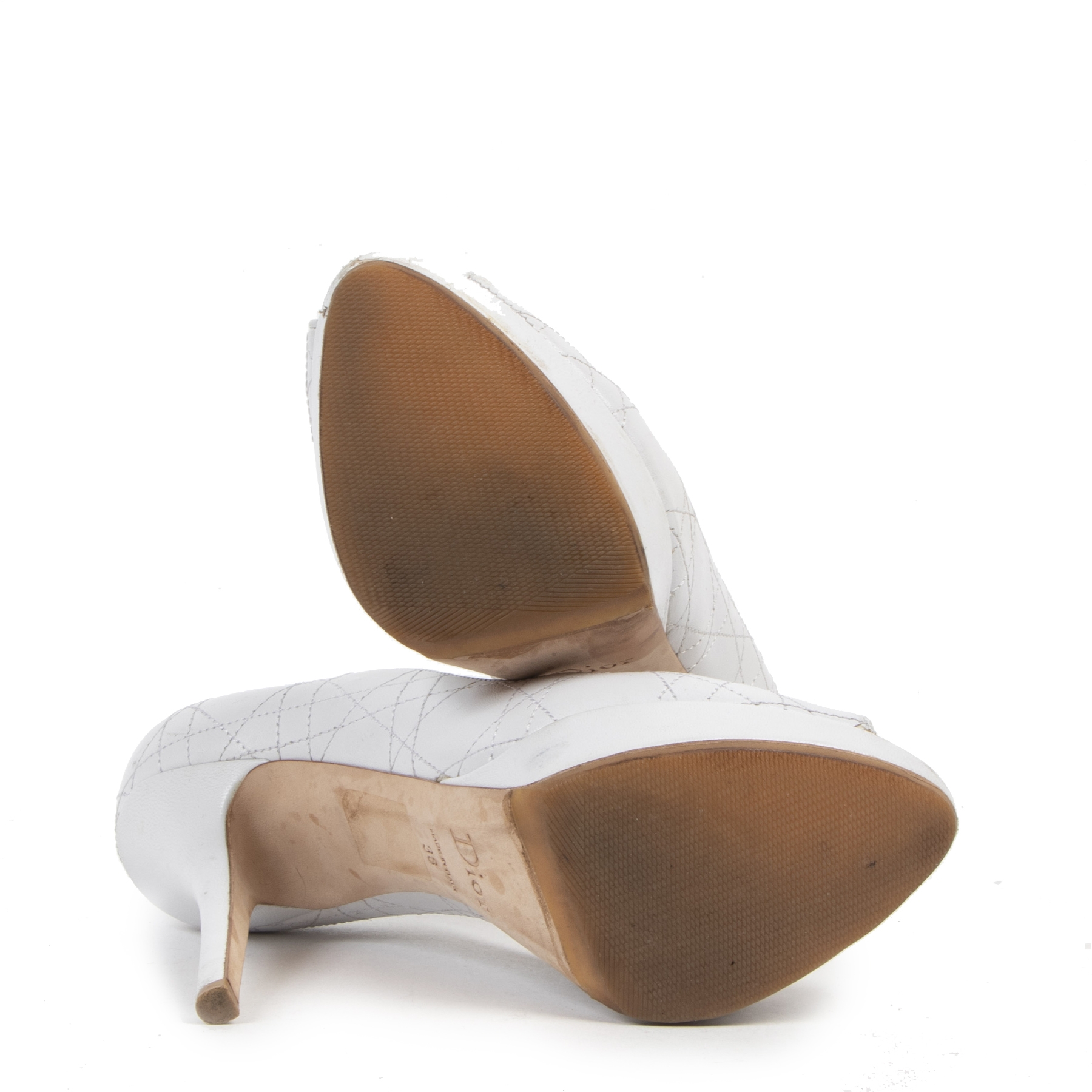 Christian Dior Cannage Lace-up Open Toe Pumps - Size 38