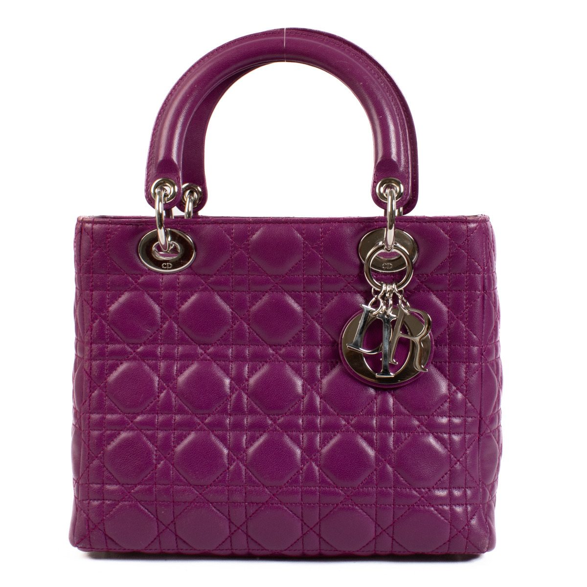 Christian Dior Purple Cannage Medium Lady Dior Bag Labellov Buy and Sell Authentic Luxury