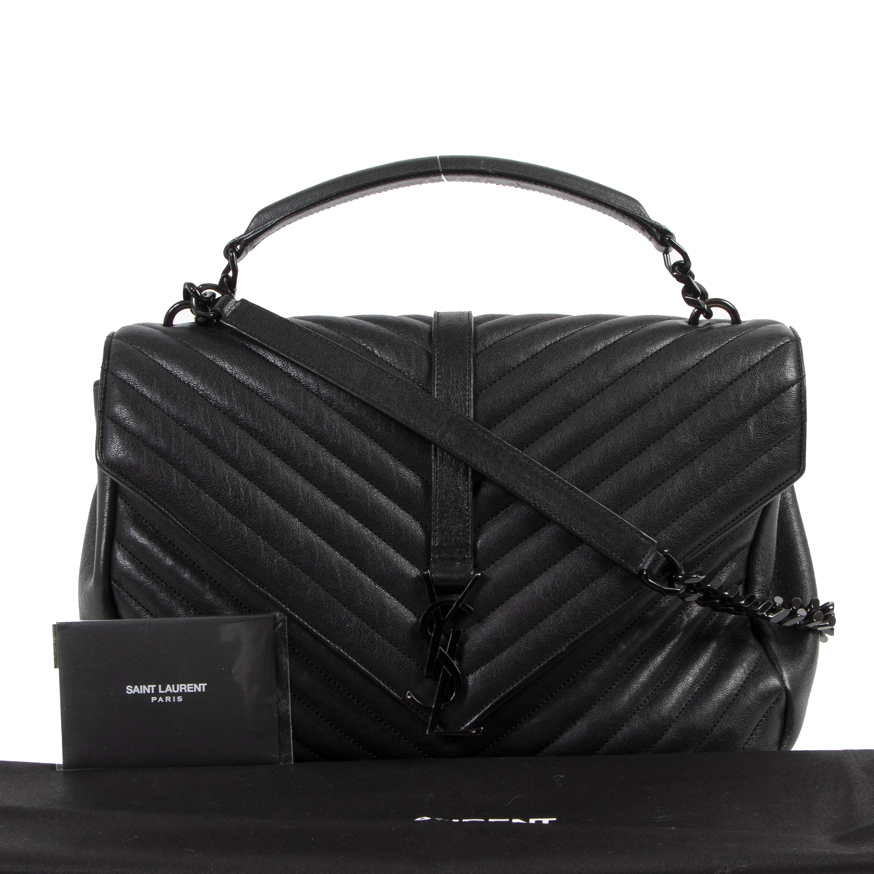 Ysl large college bag best sale black hardware